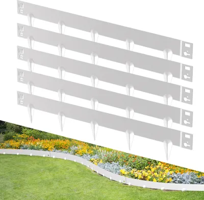 Produktbild von Hengda Rasenkante Schnecken Abwehr Verzinkt Blumenzaun Trennrand Gartenumrandung Stahl 100x18cm 70m Silber