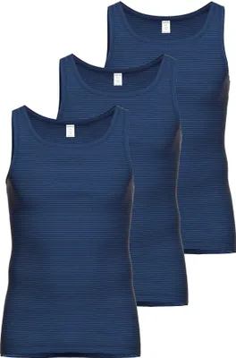 Produktbild von AMMANN Herren Unterhemd 3er Pack - Jeans, Verlängerter Rücken, Baumwollmischung Dunkelblau 3XL
