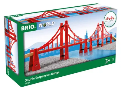 Immagine prodotto di BRIO World 33683 - Ponte sospeso - Accessorio per treni elettrici, trenino in legno - Giocattolo per bambini piccoli, consigliato per bambini dai 3 anni in su