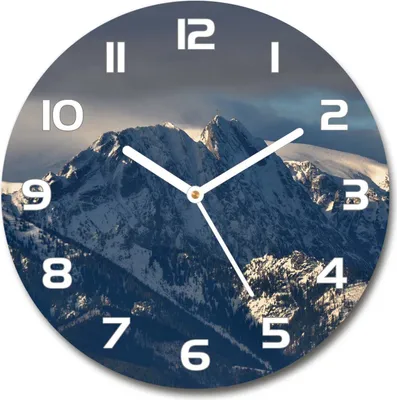 Produktbild von Wanduhr aus Glas 30fi Glasbild Glasuhr Gehärtetes Glas - weisse-zeiger - Giewont in the winter
