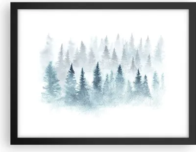 Produktbild von Gerahmtes Poster - Schwarzer Rahmen - Bäume Wald Natur - 40x30 cm - Wand Bild - Wanddeko - Wandbilder - Kunstposter - Wandposter - Bilderrahmen - Bilder - Kunstdruck - Wandbild - P2BAA40x30-3981