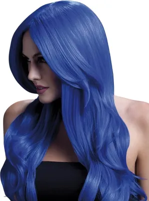 Produktbild von Beach Waves neon-blau - Faschings Kostüm Perücke