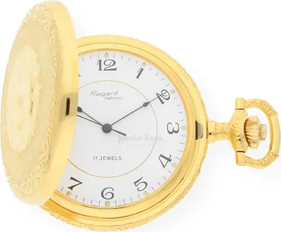 Produktbild von Regent Taschenuhr 31607plzbw1 Metall mechanisch vergoldet