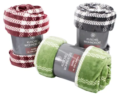 Produktbild von Karo Flanell Wohndecke Kuscheldecke Wolldecke Sofadecke 150x200cm