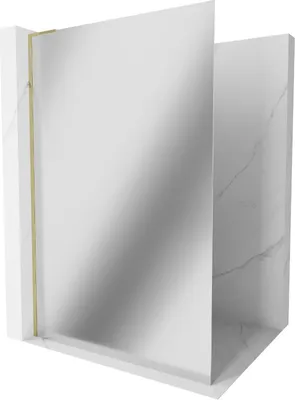 Produktbild von Mexen Kioto L Duschwand Walk-in 80 x 200 cm, Spiegel, Gold - 800-080-103-50-50