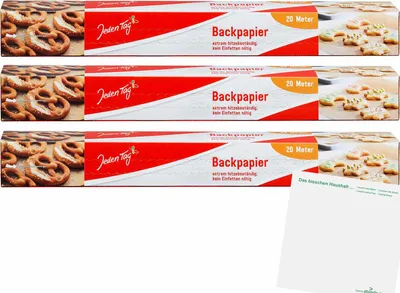 Produktbild von Jeden Tag eine Rolle Backpapier 3er Pack (20m) + usy Block