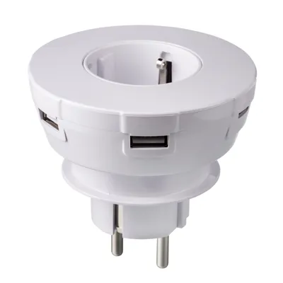 Immagine prodotto di Presa USB 4400 mA / bianca / 3 uscite USB e 1 Type-C / presa da 220 V