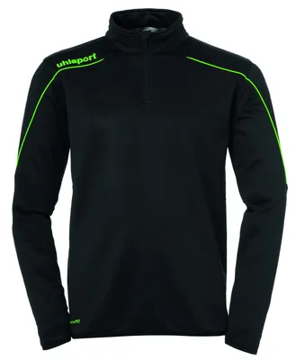 Produktbild von Uhlsport Fußball Stream 22 1/4 Zip Top Kinder Sweatshirt schwarz grün Gr 116