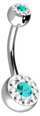 Produktbild von Bauchnabelpiercing Chirurgenstahl Bananabell MULTIKRISTALL