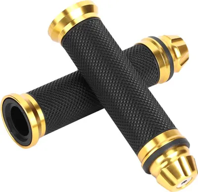 Image de Moto CNC en aluminium en caoutchouc poignée de guidon pour 7/8 "vélo poignée d'or