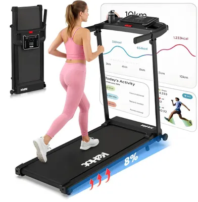 Produktbild von Elektrisches Fitness-Laufband mit App und 12 Programmen für das Heimfitnessstudio
