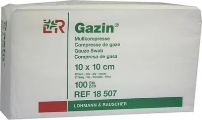 Immagine prodotto di Lohmann & Rauscher Gazin garza compressa 10 x 10 cm, 12 pieghe, 100 pezzi