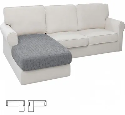 Image de Housses de coussins de chaise longue élastiques, gris clair
