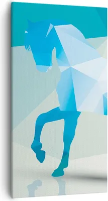 Produktbild von Bild auf Leinwand - Leinwandbild - Pferd Illustration modern Grafik - 55x100cm - Wand Bild - Wanddeko - Leinwanddruck - Bilder - Kunstdruck - Leinwand bilder - Wandkunst - PA55x100-2814
