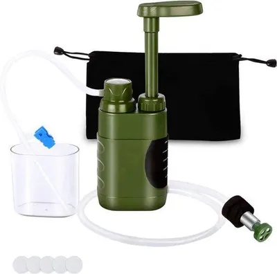 Produktbild von Wasserfilter – Wasserfilter für den Überlebensfall – Wasseraufbereitungspumpe – Wasserfilter-Notfallset – Filterleistung 3000 l – Outdoor Life – BPA-frei – Überlebens- und Wasseraufbereitungsgerät – Wasserfilterkanister – Wasserfiltersystem – Überlebensausrüstung – Wasserfilter