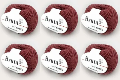 Obrázek produktu pro 6x Berta by Permin – pletená příze z vlny a bavlny s certifikátem Oeko-Tex (15 starorůžová)