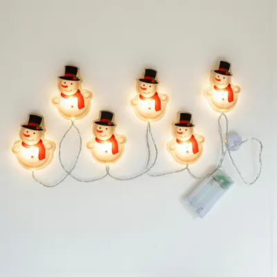 Produktbild von 1.01 Wiederverwendbare selbsthaftende SCHNEEMANN Fensteraufkleber - je ca. 8,5x6 cm - beleuchtet mit 6 LED