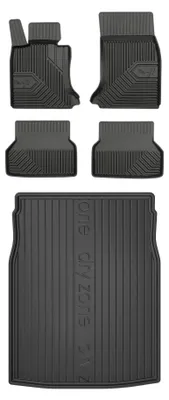 Produktbild von Gummimatten + Kofferraumwanne für BMW Seria 5 E60 2003-2010 (Limousine, Standard-Kofferraum) – Schwarz, passgenau – Wielganizator