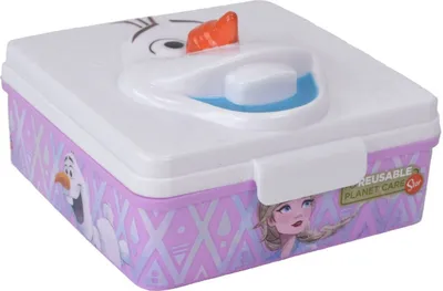 Produktbild von Kunststoff 3D Brotdose 15x14x8cm Disney Eiskönigin Olaf Frozen rosa