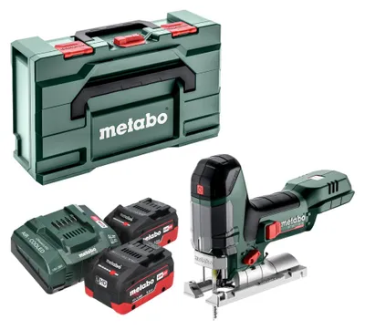 Zdjęcie produktu dla Wyrzynarka akumulatorowa Metabo ST 18 LT 130 BL 18 V 130 mm bezszczotkowa + 2x akumulator LiHD 5,5 Ah + ładowarka + metabox