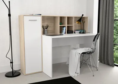 Produktbild von Schreibtisch Computertisch Arbeitstisch Bürotisch Tisch Büromöbel "Eilat I" Sonoma-Eiche / Weiß