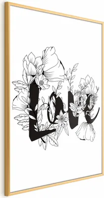 Produktbild von Posterpapier Poster - Love in Flowers 40x60 cm Text m-C-0300-ao-a