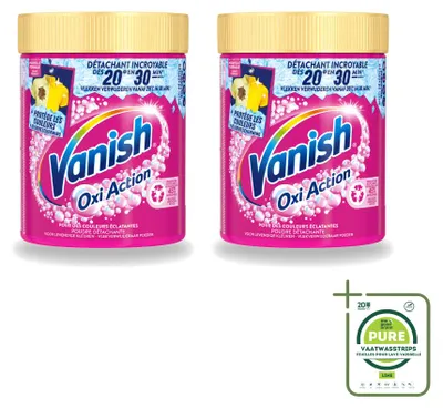 Produktbild von 2 x Vanish Oxi Action Waschbooster Pulver für Buntwäsche - 470 g - Großpackung - 2 Stücke