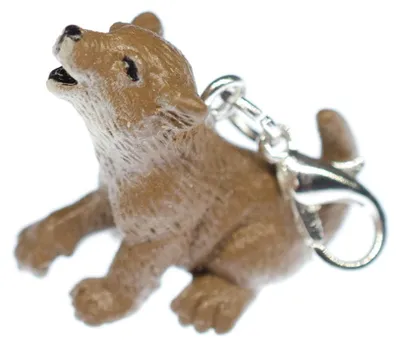 Produktbild von Wolfsjunges Charm Wolfswelpe Anhänger Miniblings Welpe Wolf Hund Gummi braun