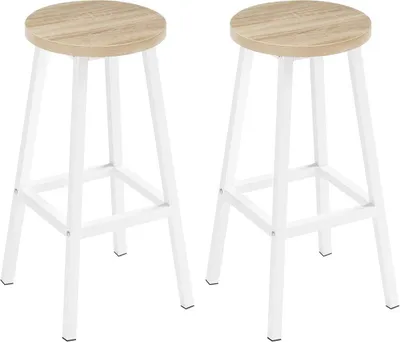 Two bar stools on a white background.