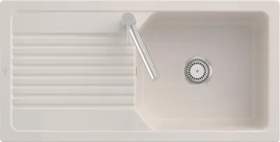Produktbild von Villeroy & Boch 338601KR Linara 60 Einbauspüle Unterschrankbreite ab 60 cm mit Handbetätigung Crema CeramicPlus - inkl.