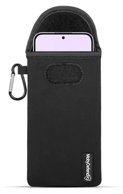 Productafbeelding van MobyDefend Hoesje - Geschikt voor Xiaomi Redmi Note 17 4G/5G - Neopreen Pouch Met Karabijnhaak - Insteek - Riemlus - Zwart
