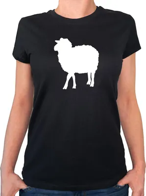 Produktbild von Huuraa Damen T-Shirt Schaf Silhouette XXL Black Bio Baumwolle Fairtrade Damenshirt Geschenkidee
