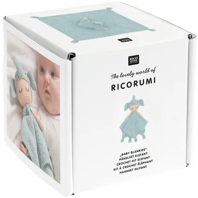 Image de Rico Design Ricorumi set à crocheter bébé blankies, set à crocheter pour toutes les saisons éléphant