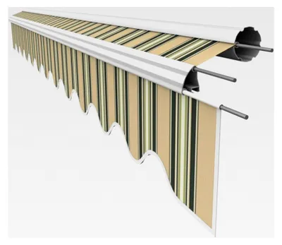 Produktbild von Markisenstoff mit Volant für 3 x 2,5 m