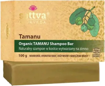 SZAMPON DO WŁOSÓW W KOSTCE TAMANU ECO 100 g - SATTVA (AYURVEDA)