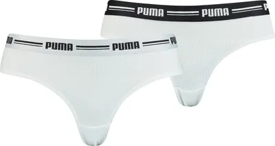 Produktbild von PUMA Damen Slip - Brazilian, Soft Baumwolle Modal Stretch, 2er Pack  Weiß XS