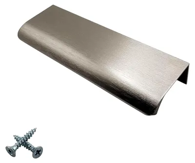 Produktbild von Verdeckte Fingerzug-Griffe aus Metall im Kantendesign für moderne Küchentüren