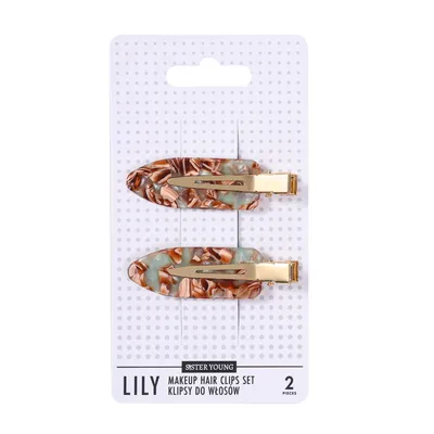 Produktbild von SISTER YOUNG LILY – Haarclips für Make-up und Hautpflege, 2er-Set, Green Coffee