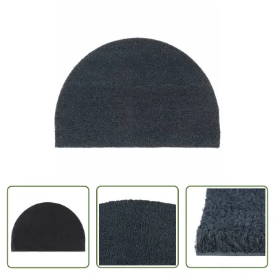 Produktbild von The Living Store Fußmatte Dunkelgrau Halbrund 40x60 cm Kokosfaser Getuftet