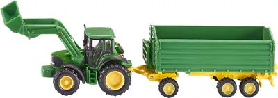 Image de Siku Tracteur JOHN DEERE avec remorque vert ; 1843