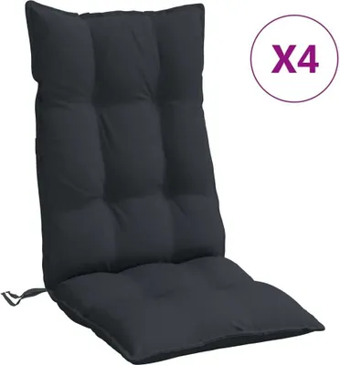 Produktbild von Hochlehner-Auflagen 4 Stk. Schwarz Oxford-Gewebe
