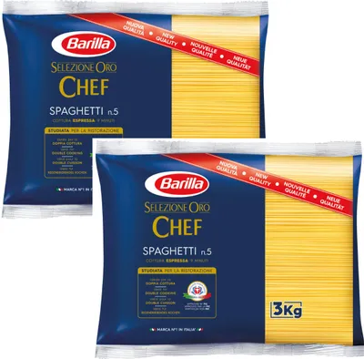 Image de Barilla Selezione Oro Chef Spaghetti n° 5 Pâtes 3000g 2er Pack