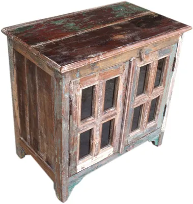 Zdjęcie produktu dla Solidna komoda w stylu vintage, wysoka szafka, kredens, szafka do przedpokoju – model 10, brązowa, drewno, 75 × 75 × 46 cm, komody i kredensy