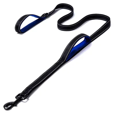 Produktbild von Hundenleine reflektierend, 1,5 Meter, doppelte Handschlaufe, Nylon, für große und mittelgroße Hunde