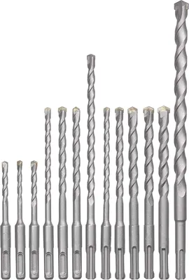 Produktbild von 12-teiliges SDS-Plus Hammerbohrer-Set im Kunststoffkoffer für Stein und Beton