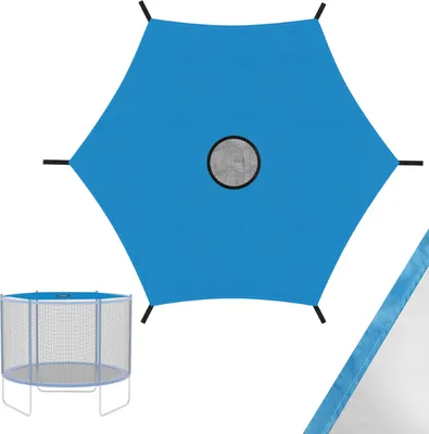 Produktbild von Clanmacy Trampolin-Schattenabdeckung, Reißfest und UV- Strahlung, Sommer-Trampolin-Markise für 6 Stangen, rundes Blau Ø 244