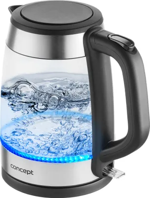 Obrázok produktu pre Concept RK4150, 1,7 L, 2200 W, Čierna, Nerezová oceľ, Sklo, Nerezová oceľ, Indikátor úrovne vody, Bezšnúrový