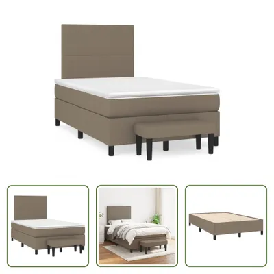 Produktbild von The Living Store Boxspringbett mit Matratze Taupe 120x190 cm Stoff