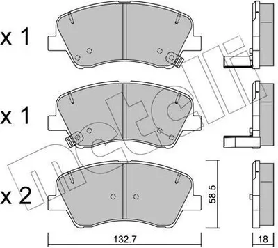 Produktbild von METELLI Bremsbeläge Satz Vorne Bremsklötze für HYUNDAI i20 III (BC3, BI3) 22-1167-0