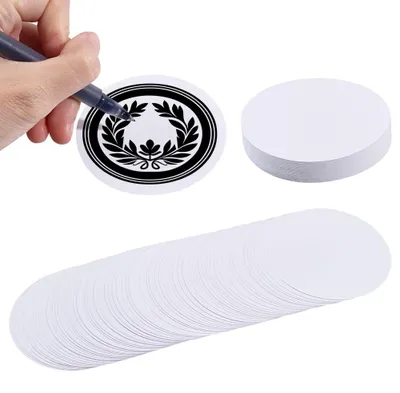 100 Papier-Rohlinge für Buttons, 58 mm, rund, DIY